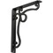 Ekena Millwork Orleans Wrought Iron Bracket, (Single center brace), Powder Coated Black 1 1/2"W x 10"D x 12"H BKTM01X10X12SOL - alternate 1
